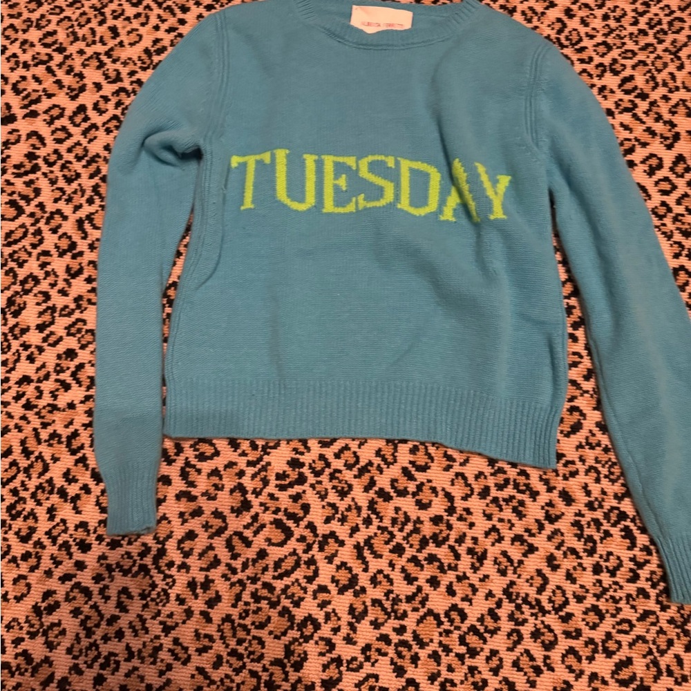 Alberta Ferretti Blue and Yellow Tuesday Sweater- bought in Italy